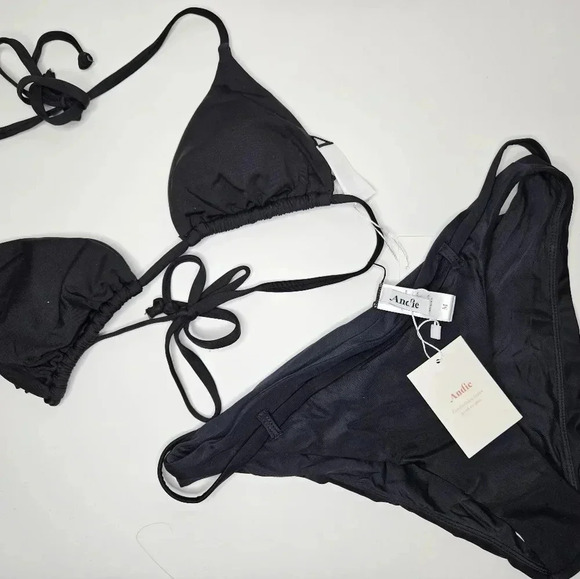 Andies Swim Two Piece Bikini Set in Size Small Black NWT - Picture 1 of 12
